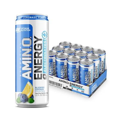 Optimum Nutrition Essential Amino Energy + Electrolytes Sparkling Hydration Drink, Blueberry Lemonade (12 ct.)