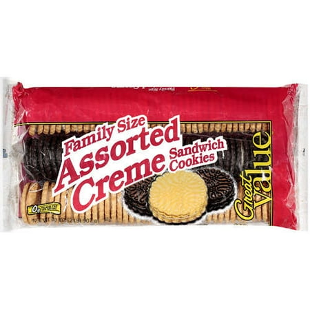 Great Value: Family Size Assorted CrMe Sandwich Cookies, 2 lb