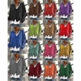 thumbnail image 3 of Chandail Femme Tricoté Décontracté Col en V Cardigan Couleur Unie, 3 of 4