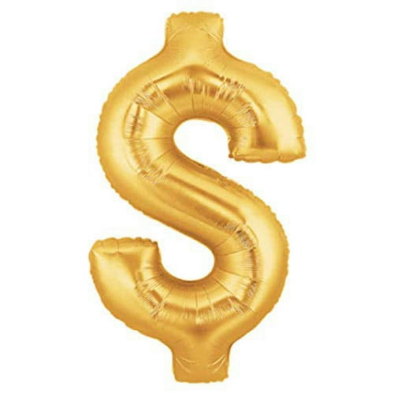 Burton & Burton 40" Dollar Sign Shape Gold Balloon