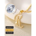 thumbnail image 5 of U7 Initial Necklace for Women 14K Gold Plated CZ Crystal Letter R Pendant Necklace Name Chain Dainty Personalized Birthday Mother's Day Gift Jewelry for Mom Wife Friend, 5 of 8