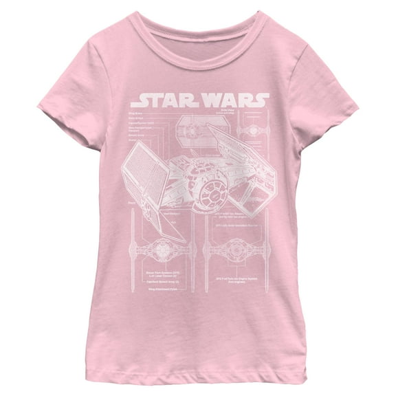 Girls Star Wars TIE Fighter Schematic T Shirt