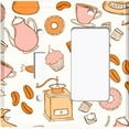 thumbnail image 2 of Metal Light Switch Wall Plate Outlet Cover (Coffee Espresso Mocha Bean Pot Sweet Dessert Treat White - Single Toggle Single Rocker), 2 of 2