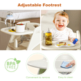 thumbnail image 3 of PORKISS Convertible High Chair for Babies and Toddlers, Feeding Chair with Movable Tray for Infant, Adjustable Height Dining Chair for Baby, White + Charcoal, 3 of 12
