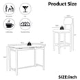 thumbnail image 5 of UHOMEPRO 3 Piece Dining Table Set, Kitchen Table with Faux Marble Tabletop and 2 Upholstered Chairs for Small Spaces Kitchen, Modern Rectangle Kitchen Table Set Dining Set with Storage Shelves, Black, 5 of 8