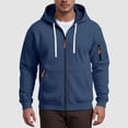 thumbnail image 4 of UOCUFY Hoodies for Men Casual Long Sleeve Full Zip Hooded Fleece Sweatshirt | Fashion Athletic Workout Jackets with Multi Pockets Navy,Size XXL, 4 of 9