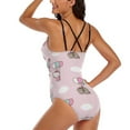 thumbnail image 2 of Hello Kitty Women's One Piece Swimsuit Tummy Control V Neck Bathing Suits, 2 of 7
