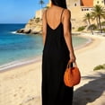 thumbnail image 5 of OVAFBAU Summer Dresses for Women Boho Print Sleeveless V Neck Backless Ankle Length Beach Vacation Dress Summer Outfits, 5 of 7