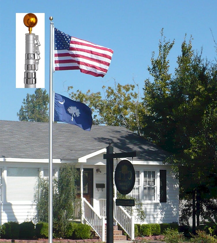 20/ 25/30 FT Flag Pole Aluminum Telescopic Flagpole Kit US Flag Fly 2 Flags