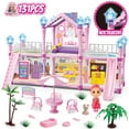 thumbnail image 2 of UQN Dollhouse Kit for Girls Ages 3-6, 131PCS Pink DIY Pretend Play Toy House With Slide, Lights, 4 Rooms 2 Balconies Furniture, Birthday Gift for 2 3 4 5 Years Old Girls/Kids/Toddlers., 2 of 9