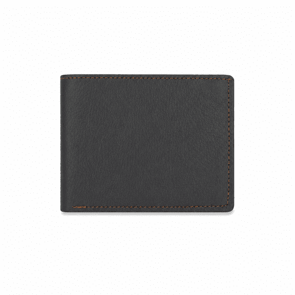 AlKhalil - Men’s Premium Genuine Leather Bifold Wallet – Slim, Durable, Classic Design with Multiple Card Slots and Cash Compartment for Everyday Use, Travel, and Gift Giving - Dark Gray
