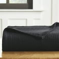 thumbnail image 4 of Superior Waffle Weave Knit Cotton Blanket, Full/ Queen, Black, 4 of 6