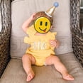 thumbnail image 2 of Shalofer Bebé Niñas Un Año Trajes Primer Cumpleaños Mameluco Lindo Volantes Sin Espalda Mono Con Diadema (Amarillo 6-12 Meses), 2 of 5