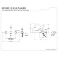 thumbnail image 5 of Kingston Brass KS1260ALBS Heritage Double-Handle Wall-Mount Bridge Kitchen Faucet with Brass Sprayer, Matte Black, 5 of 7