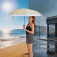 thumbnail image 5 of Unique Bargains 1 Pc Folding Umbrella Lightweight Two-color Travel Umbrella Apricot White, 5 of 6