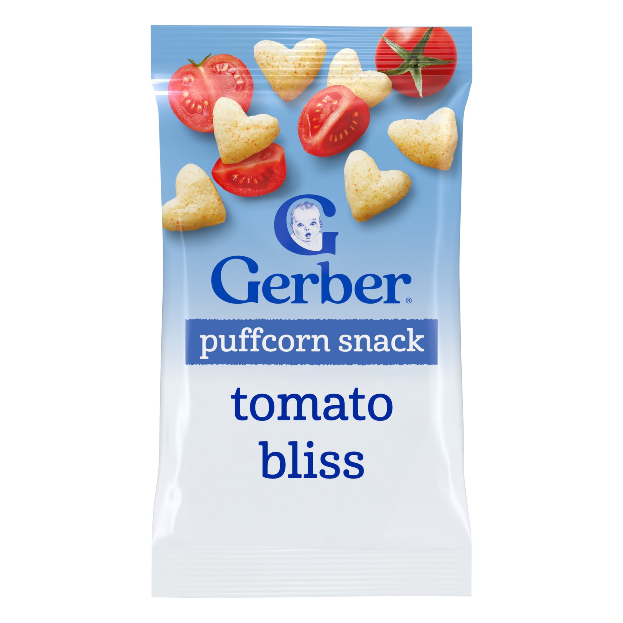 Gerber Toddler Snacks, Tomato Bliss Puffcorn Snack, Kernel Free, Toddler Food 1.23 oz