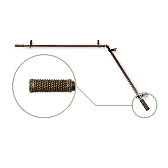 Contemporary Home Living 177.5" Brown Solid Contemporary Corner Window Curtain Rod