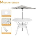 thumbnail image 4 of W WARMHOL 5-Piece Outdoor Patio Dining Set, All-Weather Cast Aluminum Patio Furniture Set for Backyard Garden Deck with 4 Chairs, 4 Cushions and 38.5” Round Table, 2.2" Umbrella Hole, White, 4 of 7