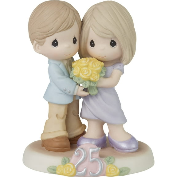 Precious Moments 223017 Twenty-Five Happy Years Together Bisque Porcelain Figurine