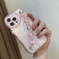 thumbnail image 4 of Compatible with iPhone Case,Cute Curly Wavy Shape Heart Wristband Strap Bracelet Chain Silicone Clear Transparent Soft Shockproof Cover Phone Case (Pink,iPhone Xs Max), 4 of 5