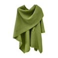 thumbnail image 4 of DPTALR Womens Solid Large Front Sweater Knitting Design Hollow Out Feel Wrap Topper Knitted Elegant Shawls Cape For Fall Winter, 4 of 5