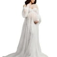 thumbnail image 6 of Lightweight Polyester Maternity Long Dress for Comfortable Pregnancy Photo Shoots Feature Stretchy Breathable Fabric, 6 of 7