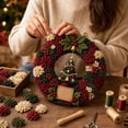 thumbnail image 6 of 3D Fabric Poke Wreath DIY Kit, Christmas Wreath Craft Kit for Adults, No-Sew Beginner Handmade Hanging Decoration for Front Door Home Wall Holiday Decor 20*20cm, 6 of 6
