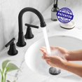 thumbnail image 2 of Grifo de baño Hurran negro mate con 3 orificios y desagüe desplegable, 2 of 8