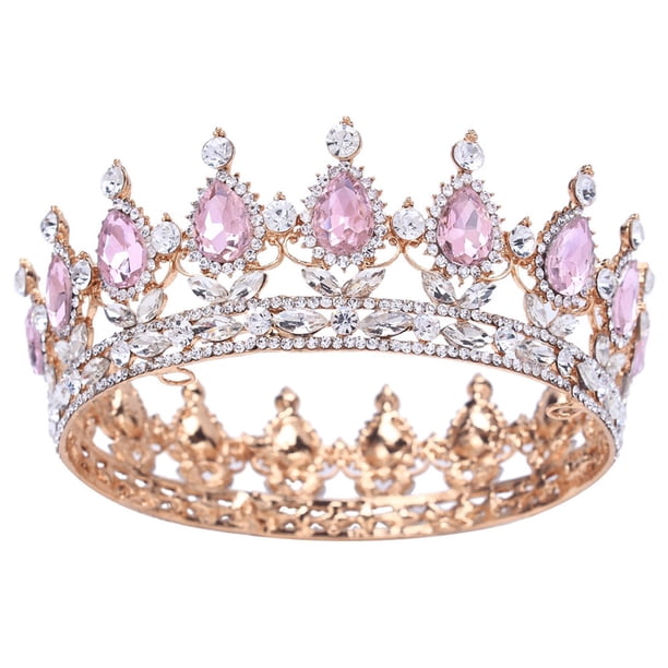 Sonducket de aleación exquisita artesanal y patrón delicado con diamantes de imitación para boda o para el pelo de novia Ropa, zapatos y accesorios Miscelánea Base dorada + diamante rosa