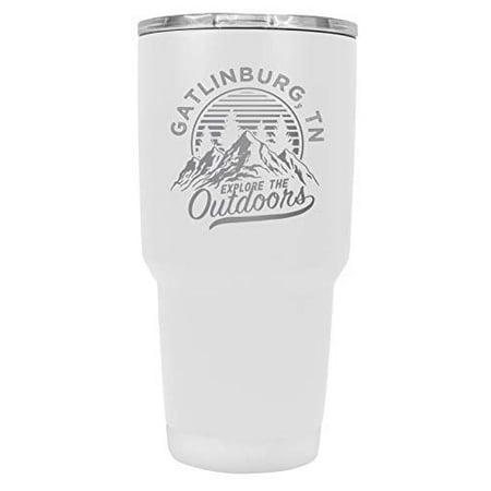 

R and R Imports Gatlinburg Tennessee Souvenir Laser Engraved 24 oz Insulated Stainless Steel Tumbler White White.