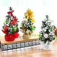 thumbnail image 4 of 2Pcs Mini Christmas Tree,Xmas Tree Ornament with Balls And Bows for Desktops Cabinets Decor, 4 of 7