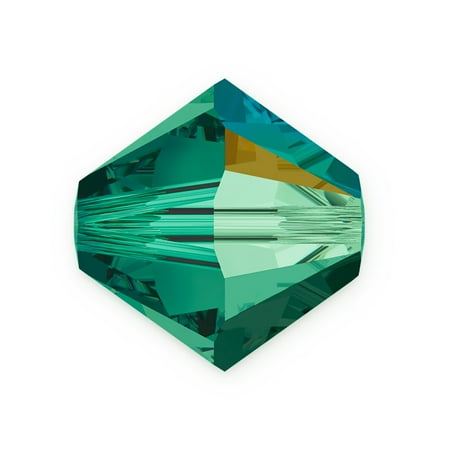 Ab 5301 Bicone - Swarovski Crystal Bicone Beads 5301 4mm Emerald AB (Package of 10)