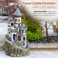 thumbnail image 5 of Alpine Corporation 35" Tall Outdoor Corded Electric Castle Fountain with Color Changing LED Lights, 5 of 16
