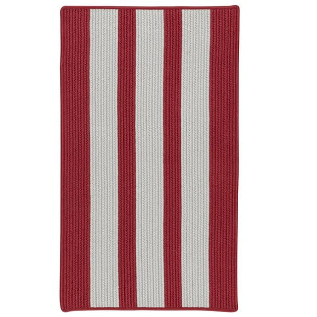 Colonial Mills Rug EV67R120X156S Everglades Vertical Stripe Braided Area Rug Sunset Red - 10 x 13 ft.