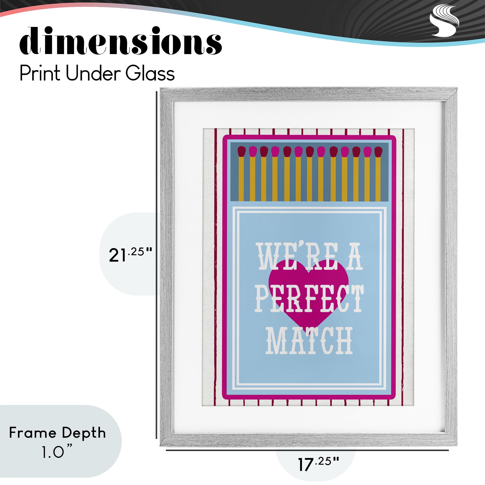 Stupell Industries We're A Perfect Match Gray Framed Print Under Glass, design by Lil' Rue