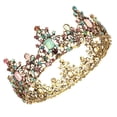 thumbnail image 6 of PAMINGONO Vintage Crown Headdress Multi Color Alloy Bridal Wedding Tiara, 6 of 8