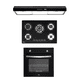 thumbnail image 1 of Combo DISA HOME Parrilla a Gas 5 Quemadores Cristal Templado, Campana Extractora de Pared Negro Mate Disa Home 40-11-0-012, 1 of 8
