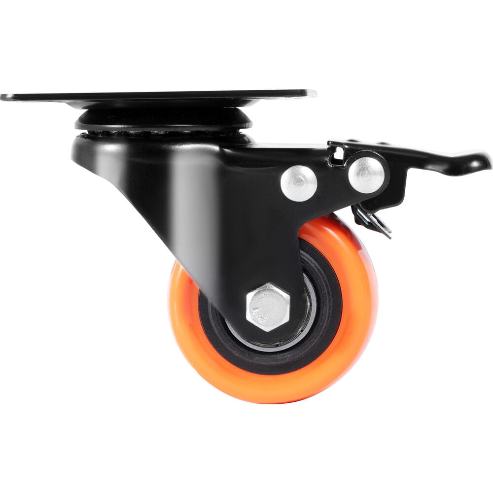 Caster Wheels Swivel Plate Casters 4 Pack 2" Heavy Duty with Locking Brake