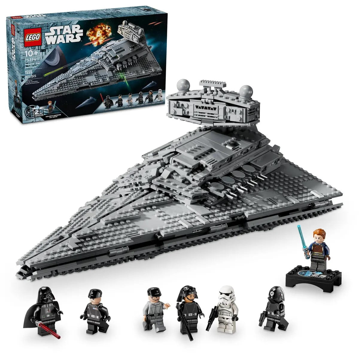 LEGO Star Wars Imperial Star Destroyer Buildable Starship Set, Star Wars Toy for Kids with Darth Vader and 25th Anniversary Minifigure Cal Kestis, Star Wars Gift for Boys, Girls and Fans, 75394