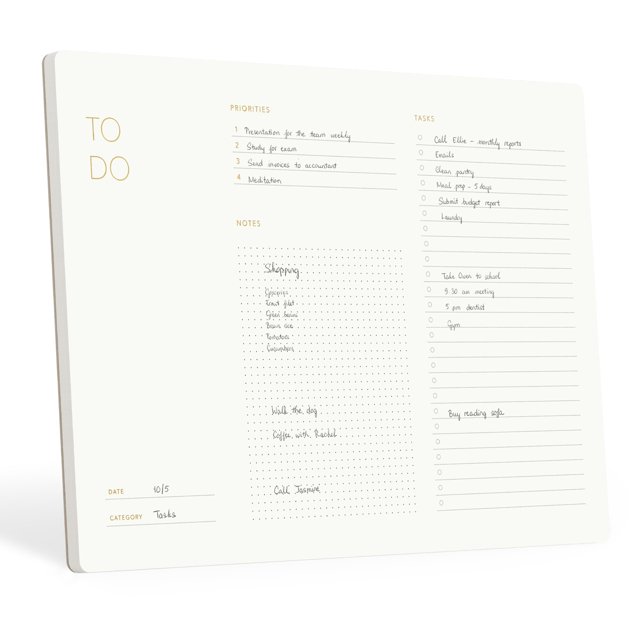 Bloc de notas Pinesman Elegant To Do List con alfombrilla de ratón, 50 hojas