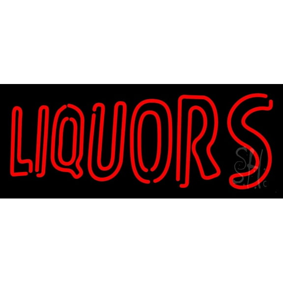Liquors LED Neon Sign 10 x 24 - inches, Clear Edge Cut Acrylic Backing, with Dimmer - Bright and Premium built indoor LED Neon Sign for Bar decor.