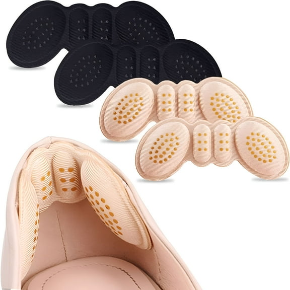 TELOLY Heel Pads for Shoes That are Too Big Heel Inserts for Women Anti-Slip Heel Grips Liner Cushions Inserts for Women Men Shoe Heel Inserts Prevent Rubbing Blisters Heel Slipping (4Pairs)