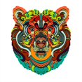 thumbnail image 1 of 3D Pattern Wooden-Puzzle, Adult Children Creative Animal Shaped Jigsaw Puzzle, Irregular Building Block Puzzle Educational Toy, Home Family Artwork Décor, Holiday Birthday Gift Set (A5, Tiger), 1 of 8