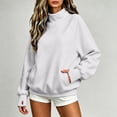 thumbnail image 6 of BUIGTTKLOP Mock Neck Sweatshirt Women 2026 Fall Fashion Oversized Turtleneck Pullover Long Sleeve Casual Sweatshirts with Thumb Hole, 6 of 8
