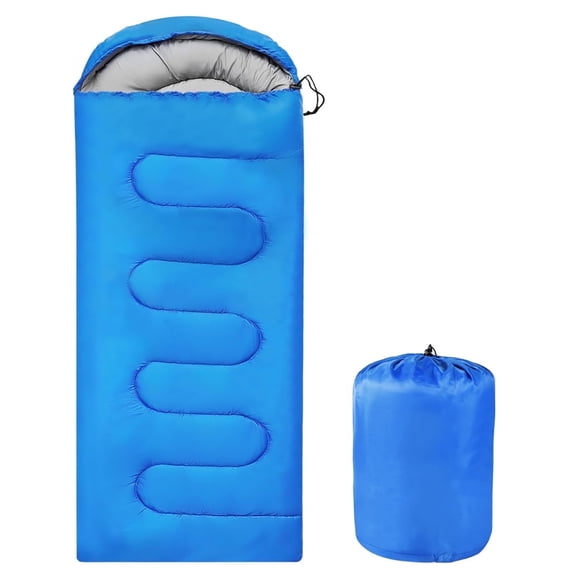 Cold Weather Sleeping Bag for Adults, 5°F-32°F, Lightweight, Waterproof with Heat Retention, Stuff Sack & Snag-Free Zipper | Ideal for Camping, Sleepovers, Guests (Blue)