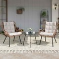 thumbnail image 6 of LAUSAINT HOME 3-Piece Patio Furniture Set, High Back Outdoor Bistro with Coffee Table & Beige Cushions for Garden or Deck, 6 of 7