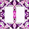 thumbnail image 6 of Metal Light Switch Plate Cover Purple Pink Flower Mandala Tile Pattern MDL036, 6 of 13