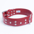 thumbnail image 2 of ATHENS Leather Dog Collar Multi- Row Rhinestones, 2 of 4