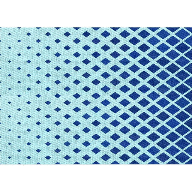 Ahgly Company Tapis Rectangulaire Lavable en Machine Intérieur Transitionnel Bleu, 4 Pieds x 6 Pieds