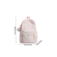 thumbnail image 2 of Women Cute Plaid Lace Trim Backpack, Plaid Fabric Bookbag, 16.53In X 12.20In X 4.72In With Puppy Motif For Work & Weekend Outings (Pink), 2 of 5